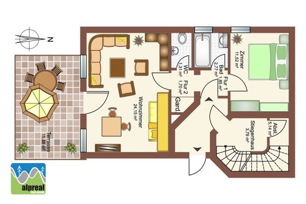 2-kamer appartement Hinterglemm Salzburgerland Oostenrijk